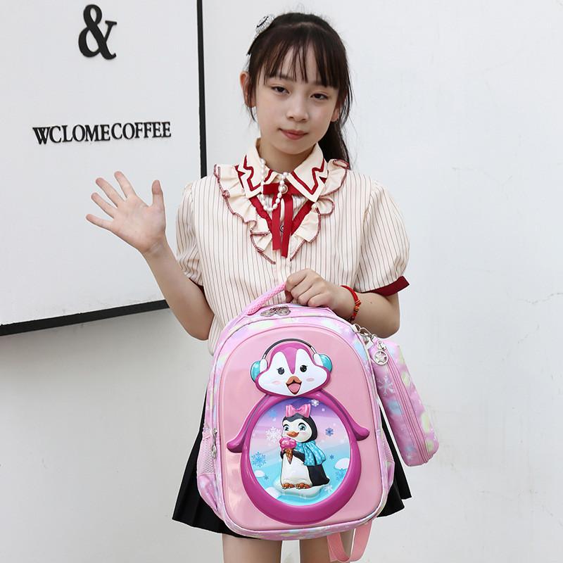 Breathable Nylon Backpack For Children Colorful Animal Patterns Unisex Primary School Bag