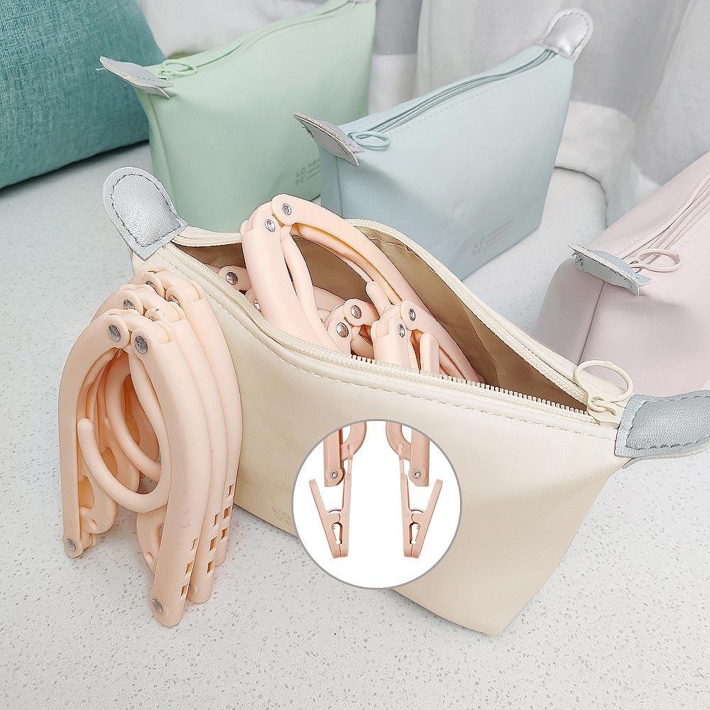 Многофункциональные складные вешалки для одежды, разноцветные, складные вешалки для сушки с сумкой для хранения, зажимы Encluse, дорожные вешалки