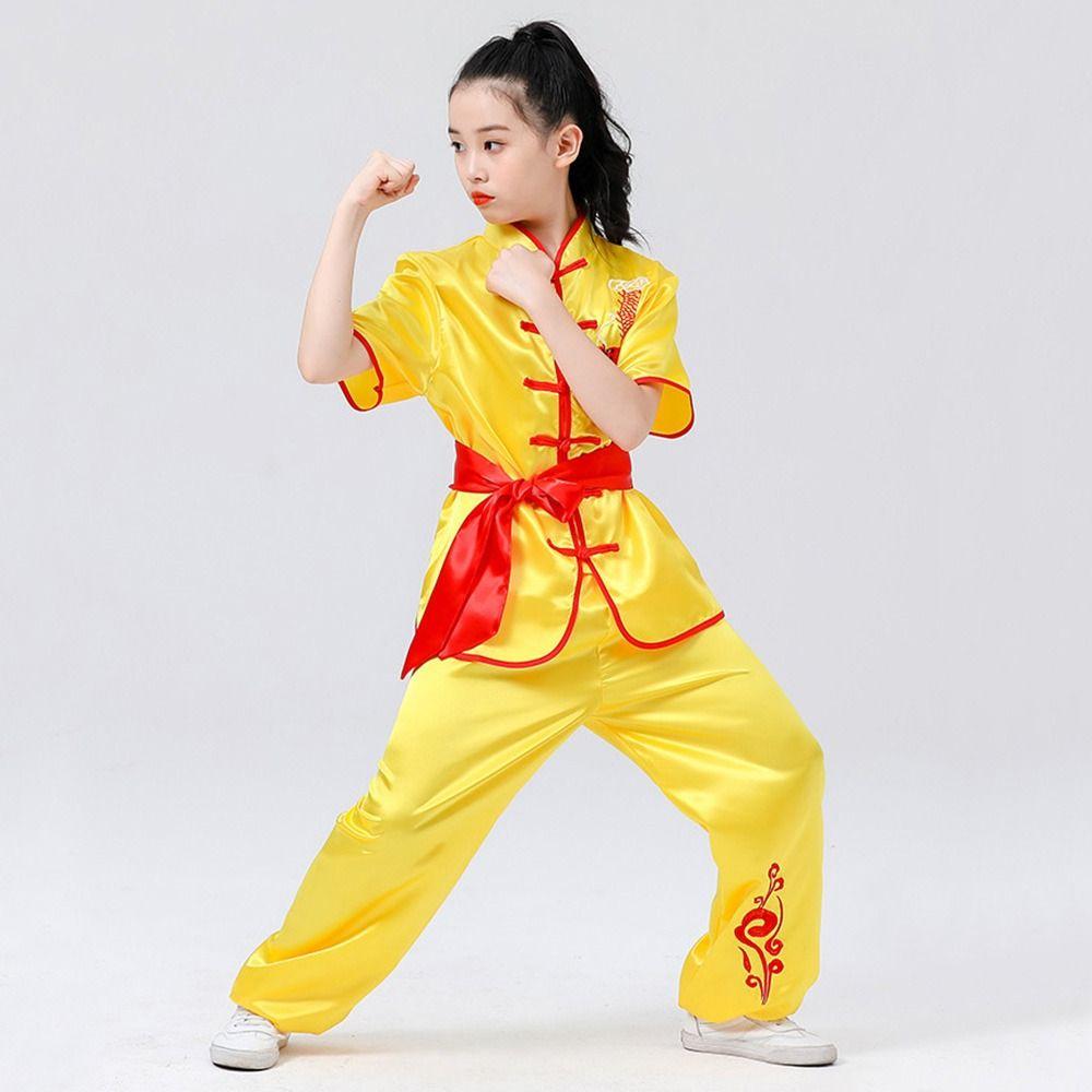 Traditional Wushu Costume Long Sleeves Tai Chi Uniform Fashion Kungfu Uniform  Kids Boys Girls