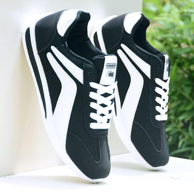 Forrest Gump Herren Trendiger Koreanischer Stil Lässig Leder Mesh Weiß Laufschuhe