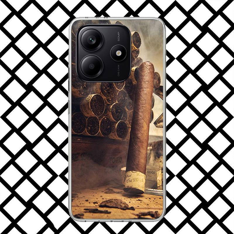 Cigar Whiskey Ice Drink Phone Case for Xiaomi Redmi Note 15 14 14S 13 12 12S 11 Pro Plus 11E 11T 11S 10S 5G Soft Cover Fundas Re