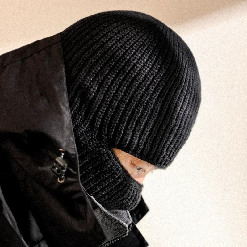 Winter Kälte Mütze Baumwolle Verdickte Strickmütze Outdoor Radfahren Warme Kappe Mütze 2In1 Sturmhaube Taktische Radmütze Skihaube
