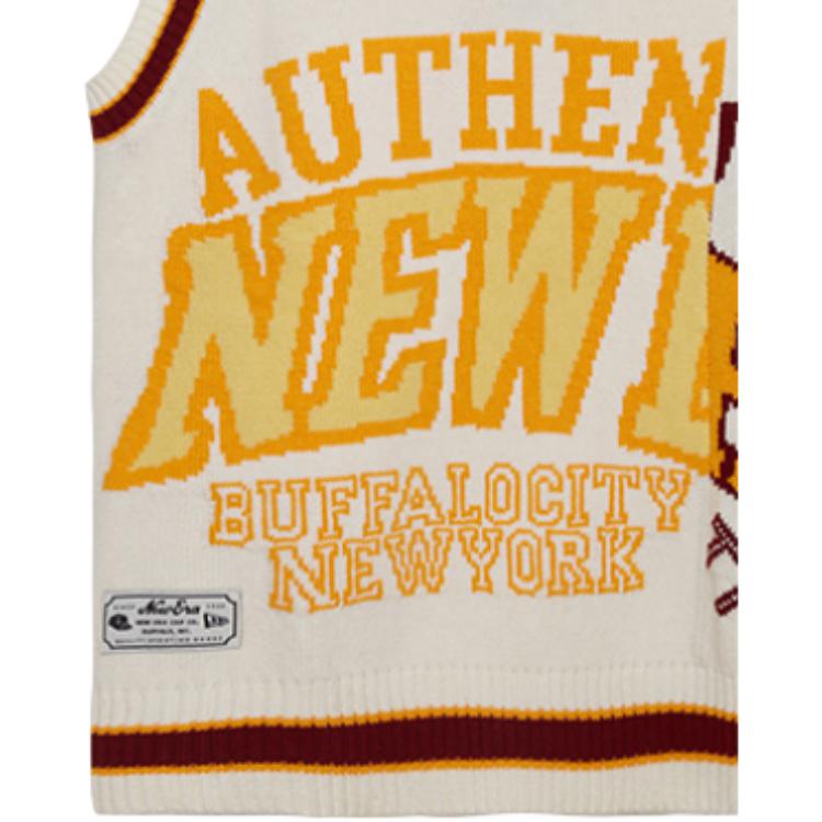 New Era V-Neck Striped Vest Unisex Vests Ivory 13350808