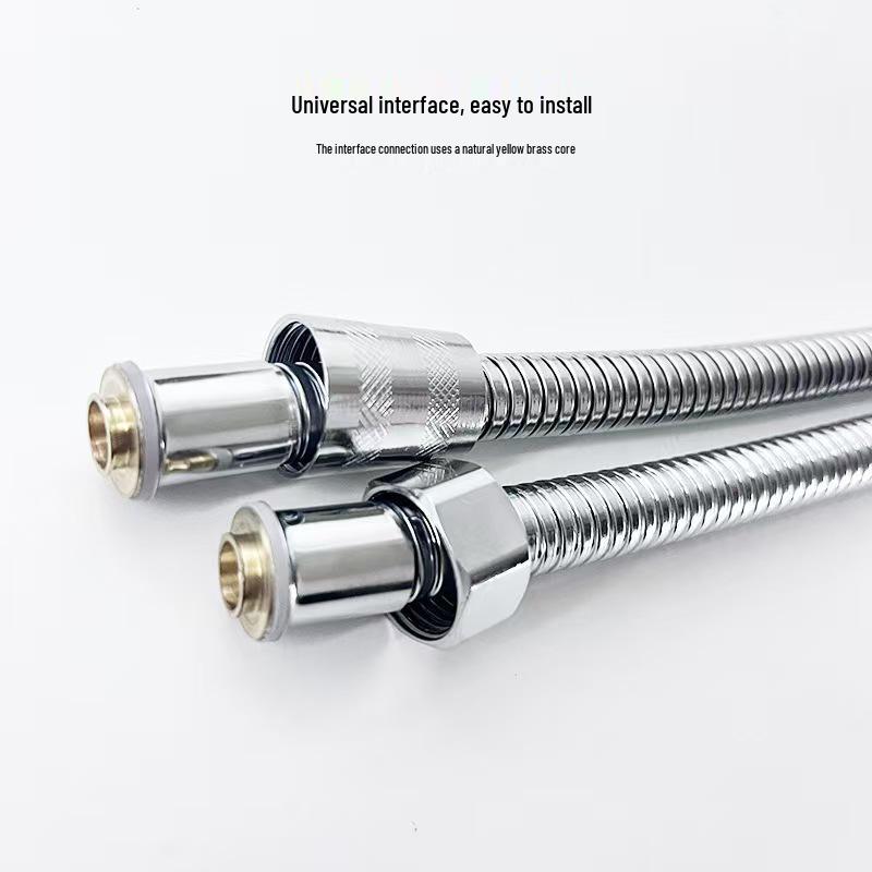 Stainless Steel Universal Shower Head & Hose (1.5m/2m) for Hot and Cold Water, Compatible with Rain Showers and Heaters