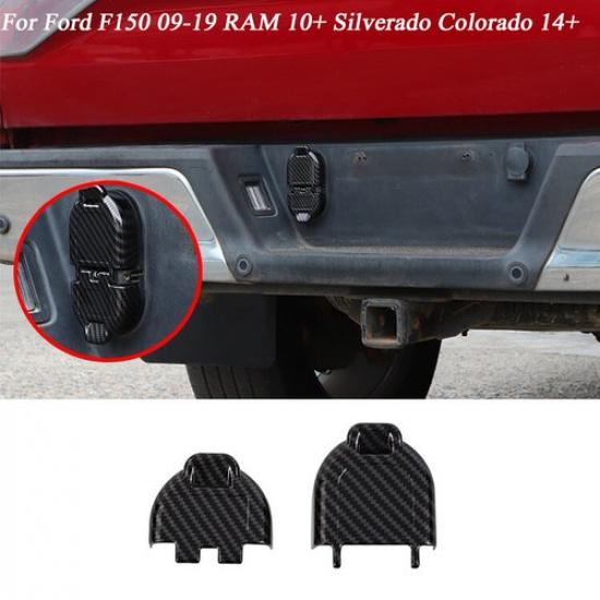 

Electric Rear Lock Trailer Power Socket Outlet Covers Carbon Fiber For Ram 2010+