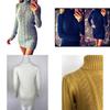 Sexy Autumn And Winter Knit Dress Slim Fit And High Collar Twist Design