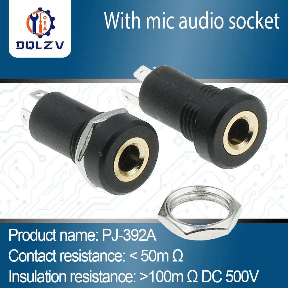 

3.5mm 4Pin Stereo Audio Socket 4 Pole Black Panel Mount Gold Plated With Nuts Headphone Socket 1PCS