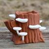Tree Stump Palette Paint Brush Holder 3D Printed Stump Painting Brush Organizer with 12 Paint Wells Home Office Desktop Decoration