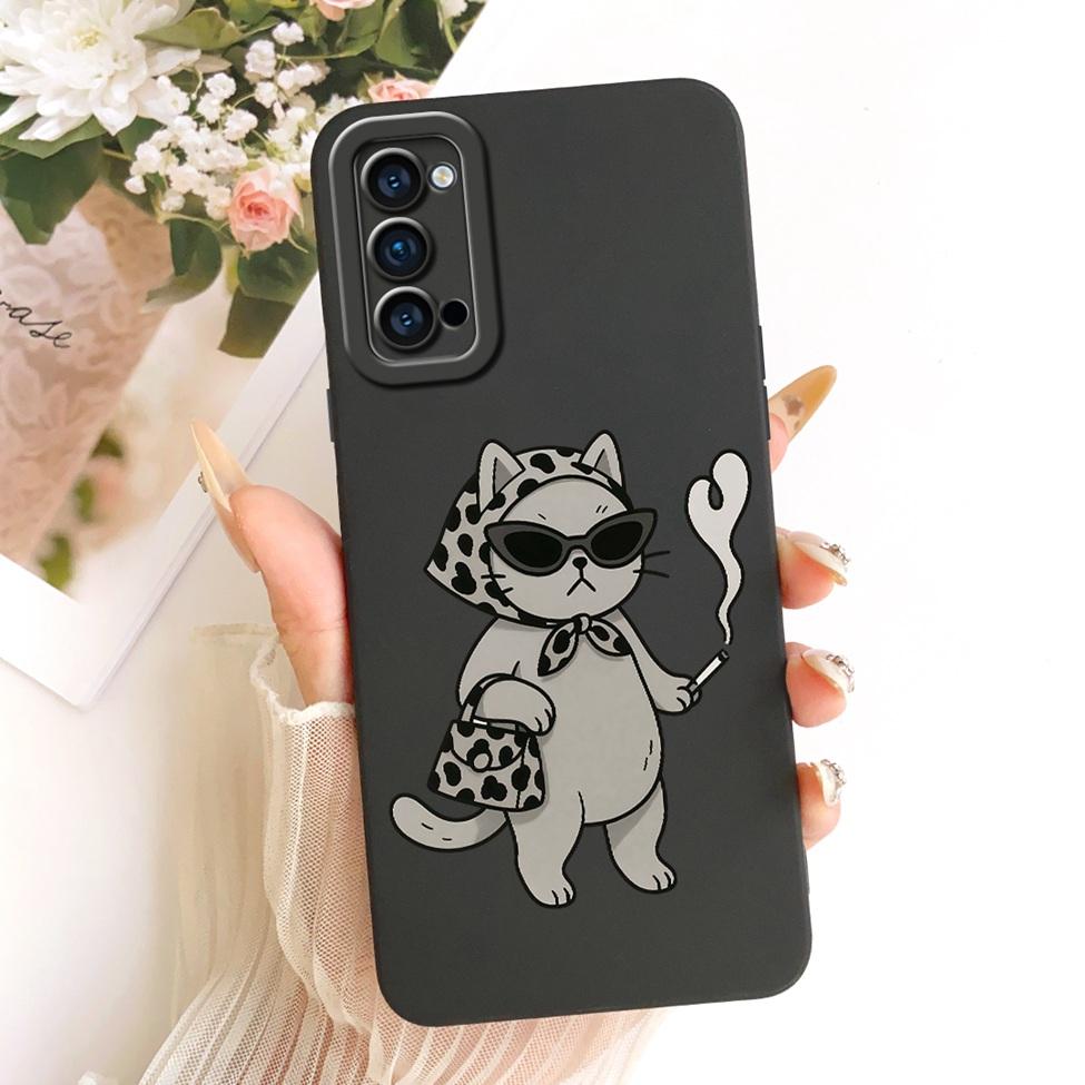 Pouzdro Pro Oppo Reno4 5G Kryt Módní Kreslené Roztomilé Vtipné Malované Silikonové Pouzdro Na Telefon Pro Oppo CPH2091 PDPM00 PDPT00