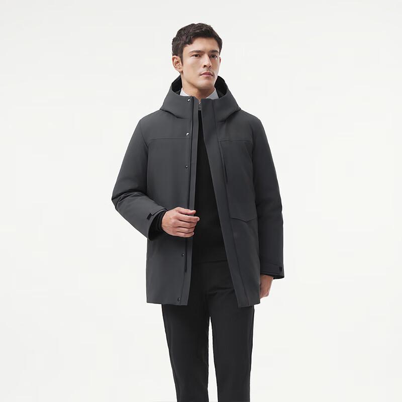 Tanboer Men's Hooded Goose Down Jacket with Removable Liner