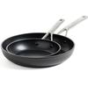 Set of 2 Forged Hardened Metal Frying Pans. (CC005698-001)
