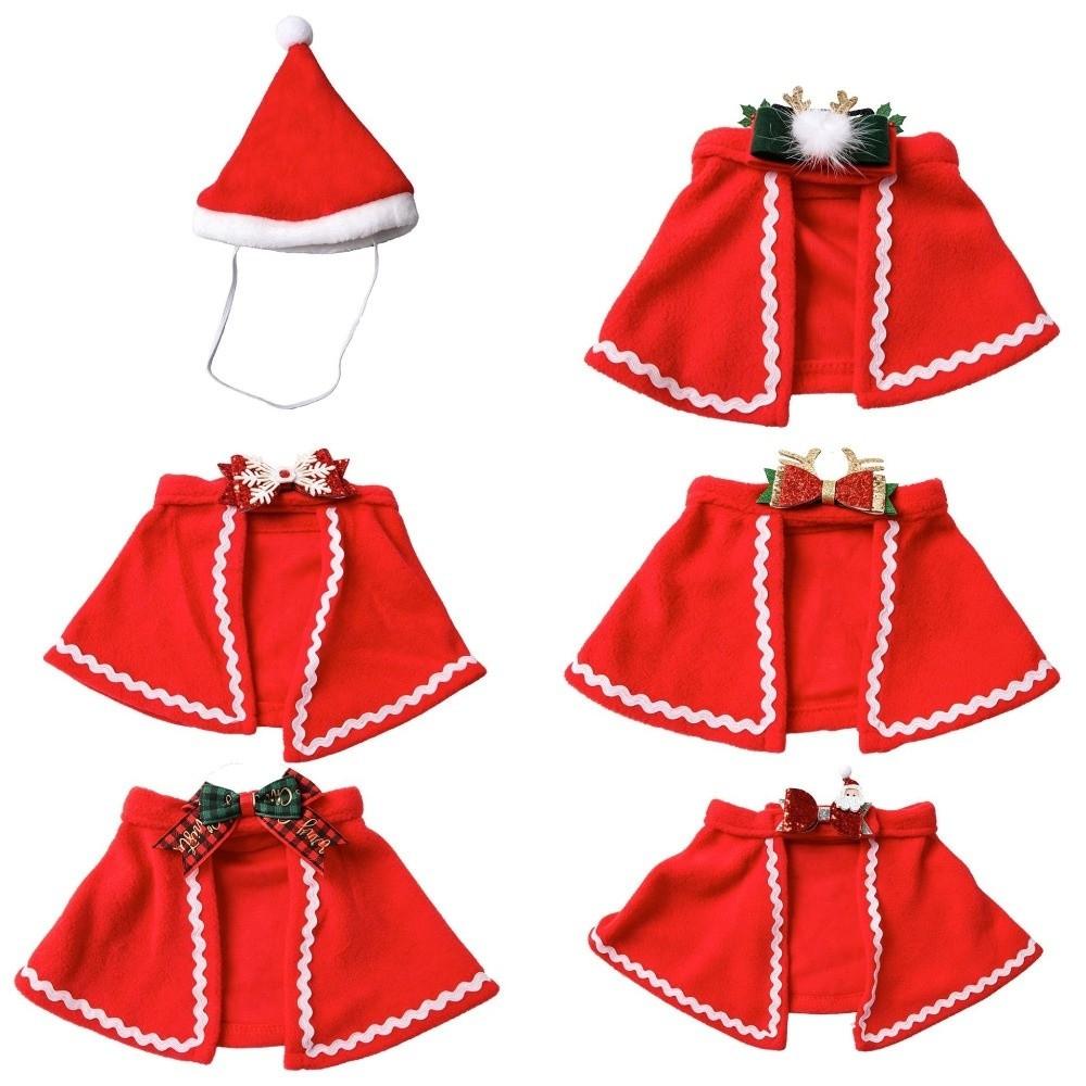 Lace Trim Pet Christmas Costume Soft Fabric Cat Xmas Clothes Home Holiday Decor