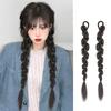 Synthetic Wig Hip-Hop Girl Braided Twist Ponytail Long Wig Punk Hotties Natural Double Pony Tail Extensions Hair Accessories