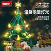 Diy Snowmaking Small Particles Building Block Children Parent-Child Interaction Christmas Building Scene Assembly Toy Model