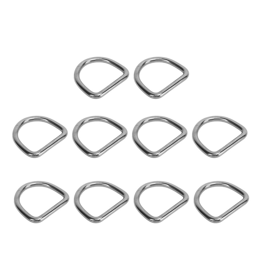 10 Stück 316 Edelstahl D-Ring Halbkreisförmige Geschweißte D-Ring Schnalle Surfbrett Kajak Zug Schnalle Hardware 8MM Durchmesser
