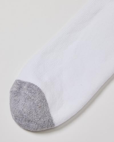 Amazon Essentials 10er-Pack Herren-Weiße Socken mit Rundhalsausschnitt und gepolsterter Sohle, Perfekt zum Laufen und für den Sport, Größen 25,0-27,0 cm
