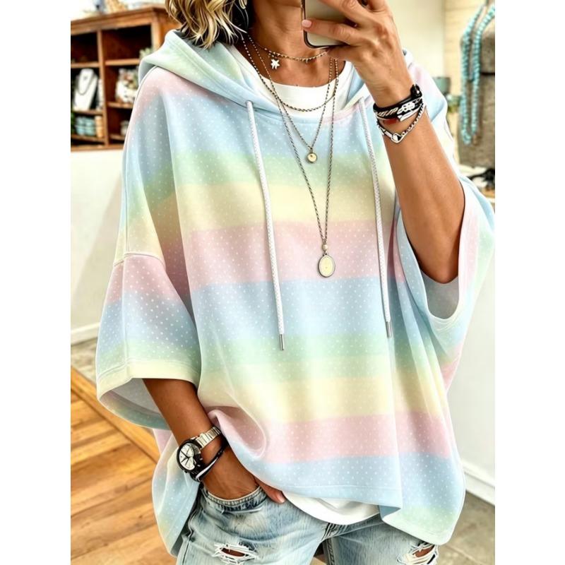 Damen Kapuzenpullover in Übergröße, Elegantes Bequemes Einfaches Muster Print, Modisch und Vielseitig