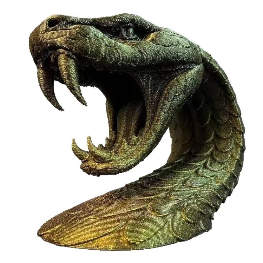 Funny 3D Printing Ornaments Decorations Desktop Accessory Exquisite Snakehead Ornaments  Office золотой