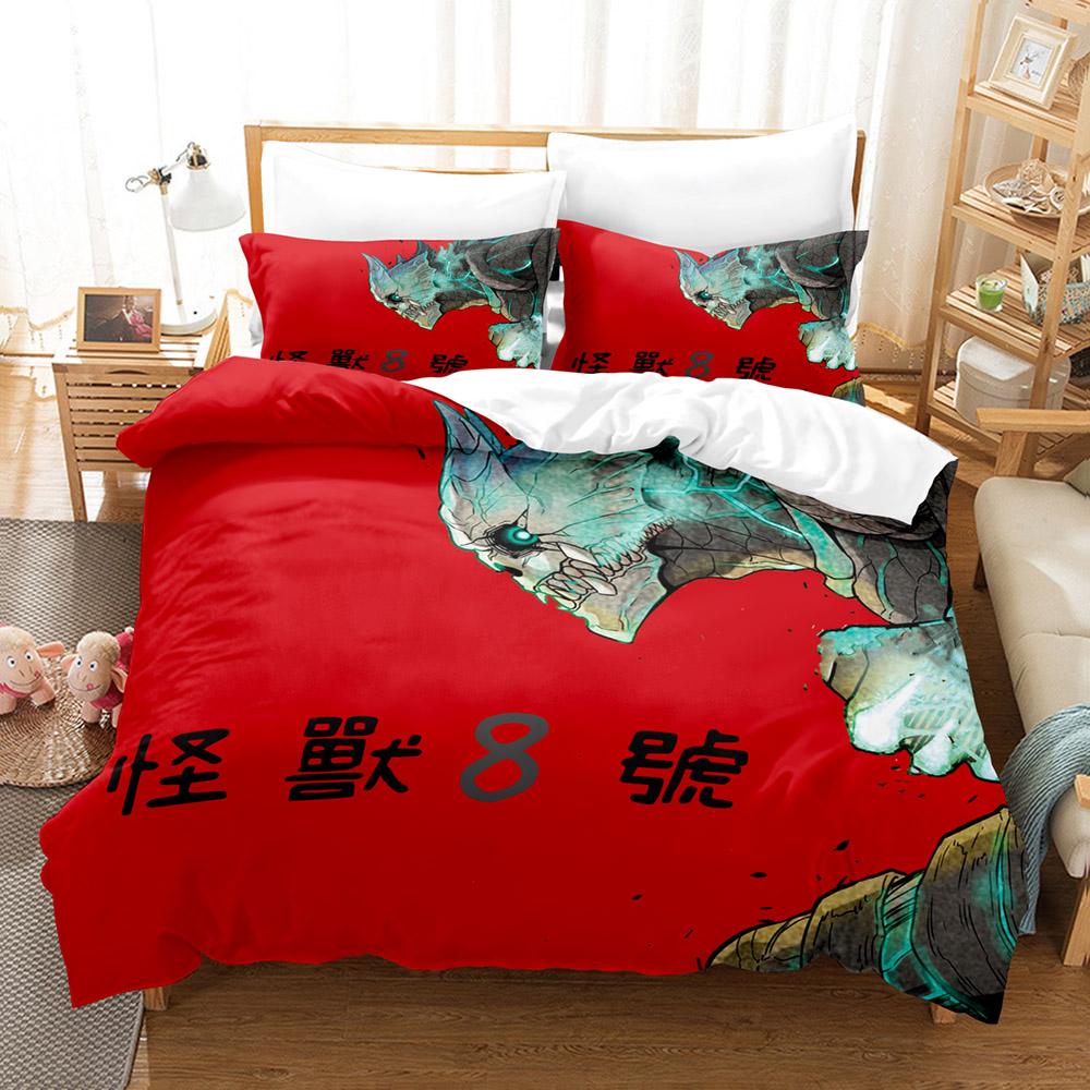 Home textile 3d printed monster pattern bedding set three-piece set single double large quilt cover pillowcase home