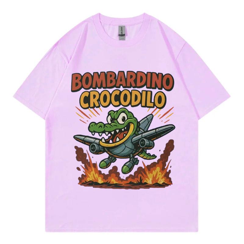 Bombardino Crocodilo Meme Graphic T Shirts Fuuny Italian Brainrot Humor Joke Tshirts Mens Womens Fashion Y2k Clothing Tshirt