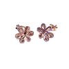 Purple Gold-Plated Rose Gold Car Flower Flower Hollow Shiny Earrings Sweet Gold Stud Earrings For Women