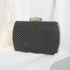 High-end Textured Square Hard Box Evening Clutch Sparkling Rhinestone Decor Chain Crossbody Handbag Women Formal Dress Purse For Banquet Wedding