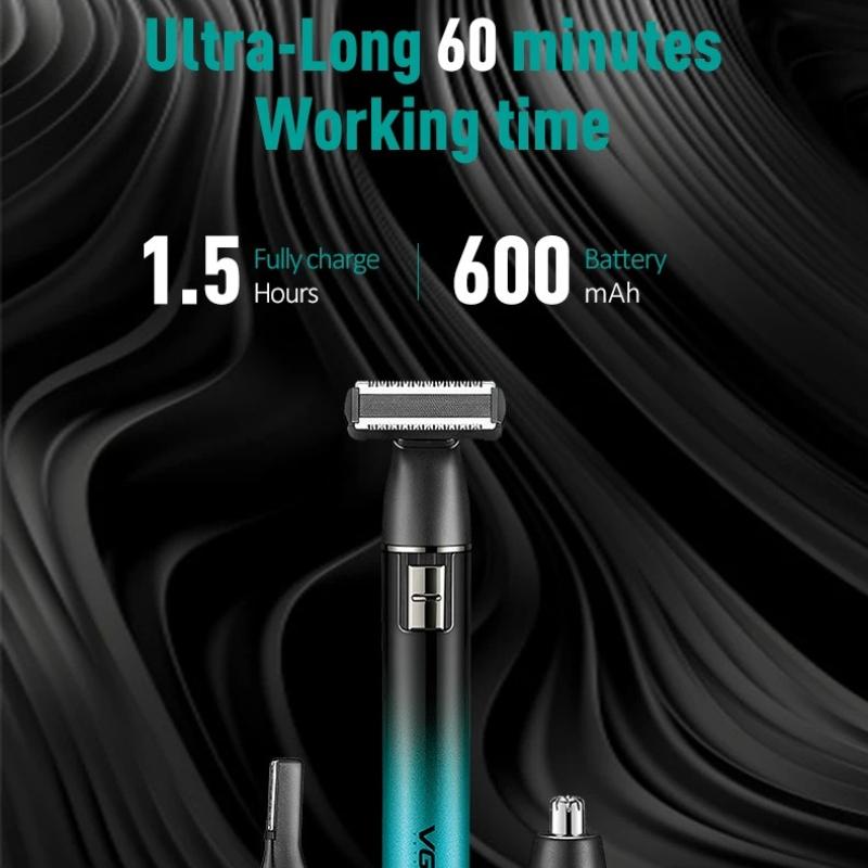 Original VGR V-628 3-in-1 Hair Trimming Set Multifunctional Full Body Hair Remover Ear Nose Hair Bikini Private Area Hair Trimmer Rechargeable Trimmer
