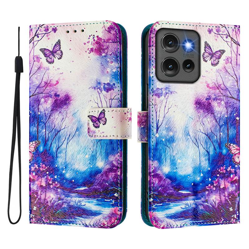 Luxury Flip Leather Case For Motorola Edge 50 Pro 5G Flip Cover on For Moto Edge50 Neo Fusion Ultra 5G Wallet Bags Flower Cases