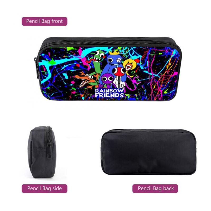 Set da 3 Pezzi Amici Arcobaleno Bambini Zaino Scolastico Zaino Borsa a Spalla Crossbody Astuccio