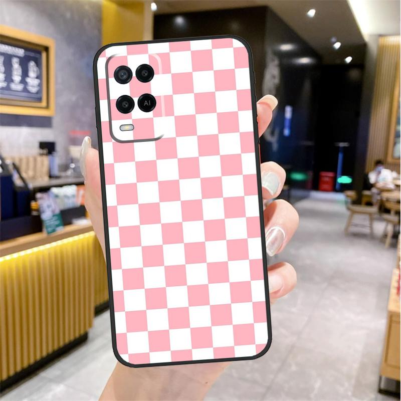 Checkerboard Checkered Board Case For Oppo A80 A40 A60 A18 A38 A58 A78 A98 A96 A76 A16 A94 A74 A54 A15 A17 A57 A77 A5 Pro