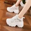 Platform Dad Shoes Women's 2025 Summer New Inner Height Increase Women's Shoes Casual Sports Shoes Hollow Breathable Mesh Sandals