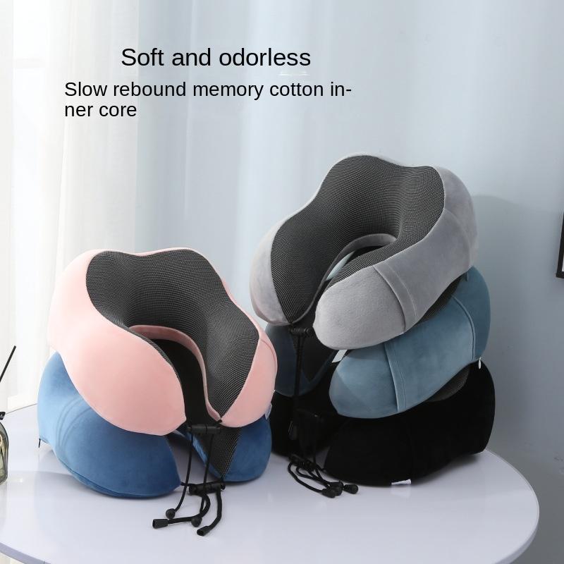 Memory Foam Travel Pillow Set Portable U-Shaped Neck Support for Airplane Office Nap Compact Storage