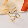 Simple Temperament Shining Rhinestone Gold Color Geometry Brooches Silk Scarf Buckle Shawl Buckle for Women Exquisite Jewelry