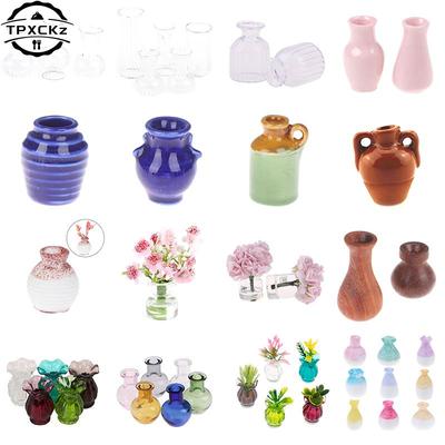 1pc/1set Dollhouse Mini Ceramic Porcelain Vase Accessories Doll House Miniatures 1:12 Accessories Decorative Miniature