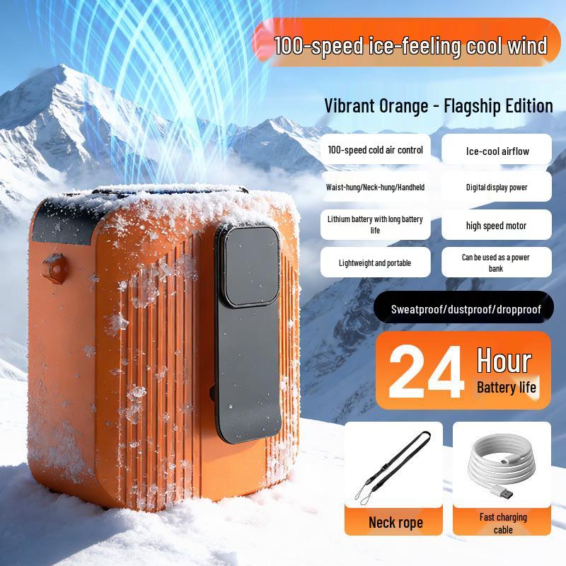 

High-Speed Outdoor Waist Fan with USB Charging and Long Battery Life - 100-Speed Strong Wind 78*92*100