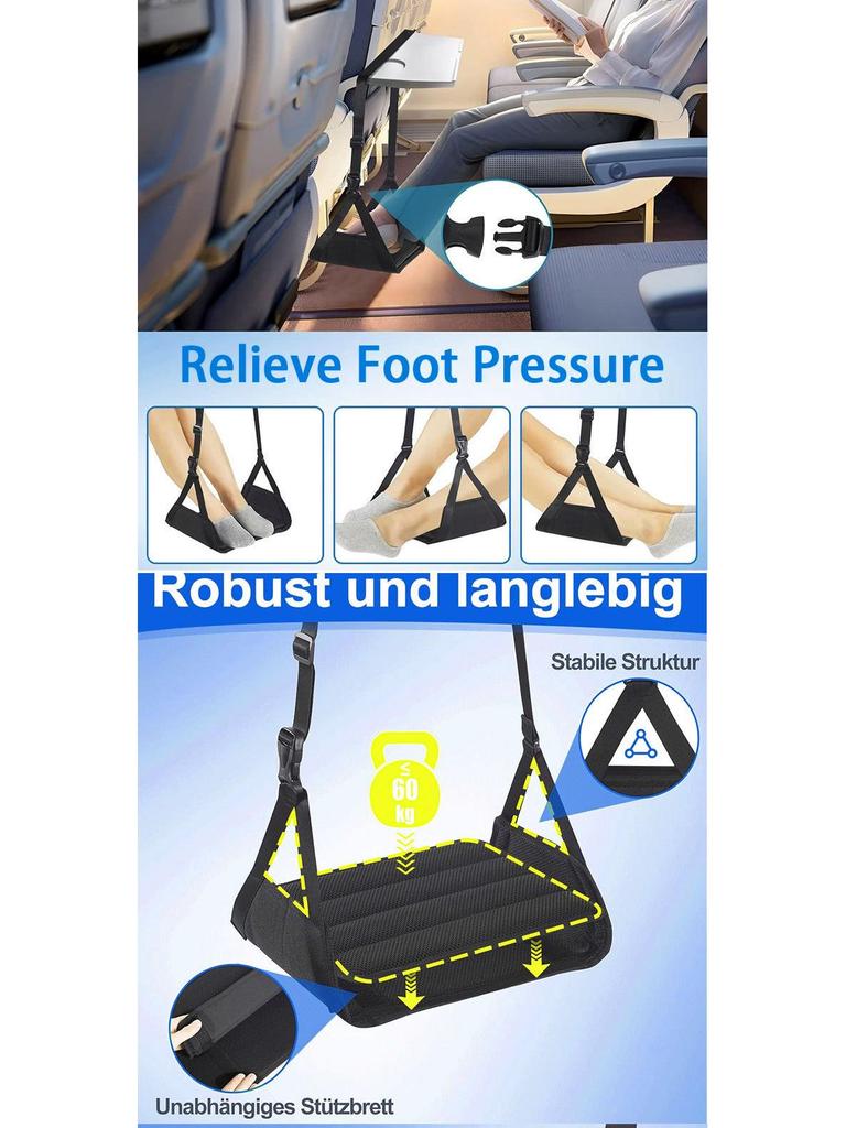 Portable Travel Foot Hammock for Airplane, Office, and High-Speed Rail