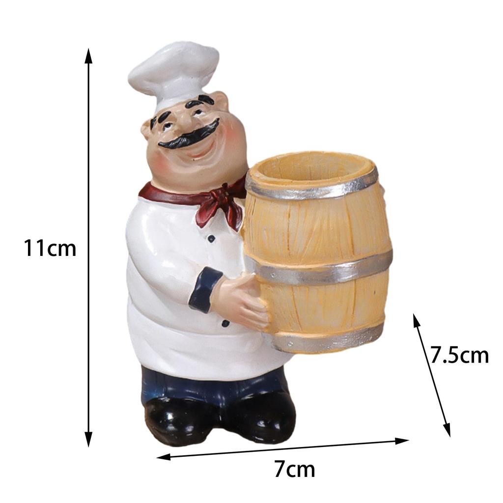 Chef Decor Statue, Chef Figurine, Cute Novelty Cooking Chef Ornament, Chef Sculpture for Tabletop Shop Decor Tabletop