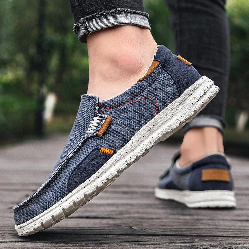 Herrenschuhe Klassische Denim Canvas Schuhe Atmungsaktive Freizeitschuhe Bequeme Slipper Loafer Herren Fahrschuhe Chaussure Hommes
