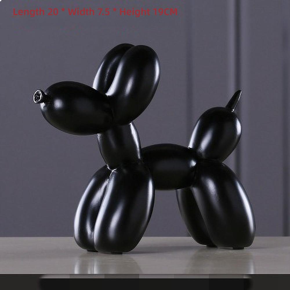 

Hand-Painted Balloon Dog Resin Sculpture - Jeff Koons Style Animal Figurine, Modern Desk Art Decor for Office & Collections