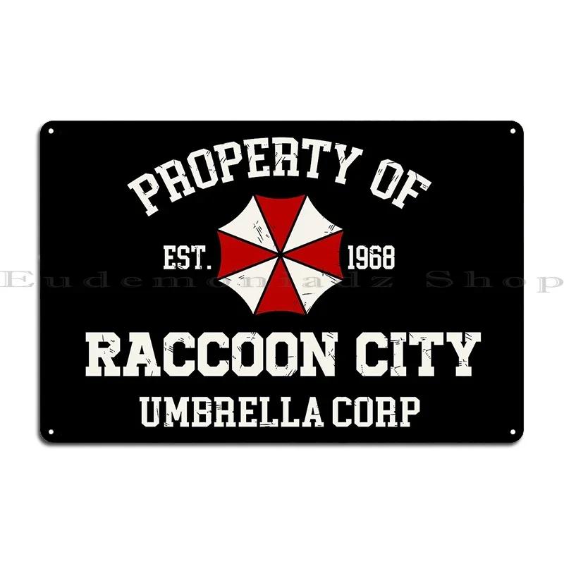 Property Of Raccoon City Metal Sign Custom Pub Wall Cave Wall Mural Mural Tin Sign Poster 20x30cm(7.8x11.8inch)