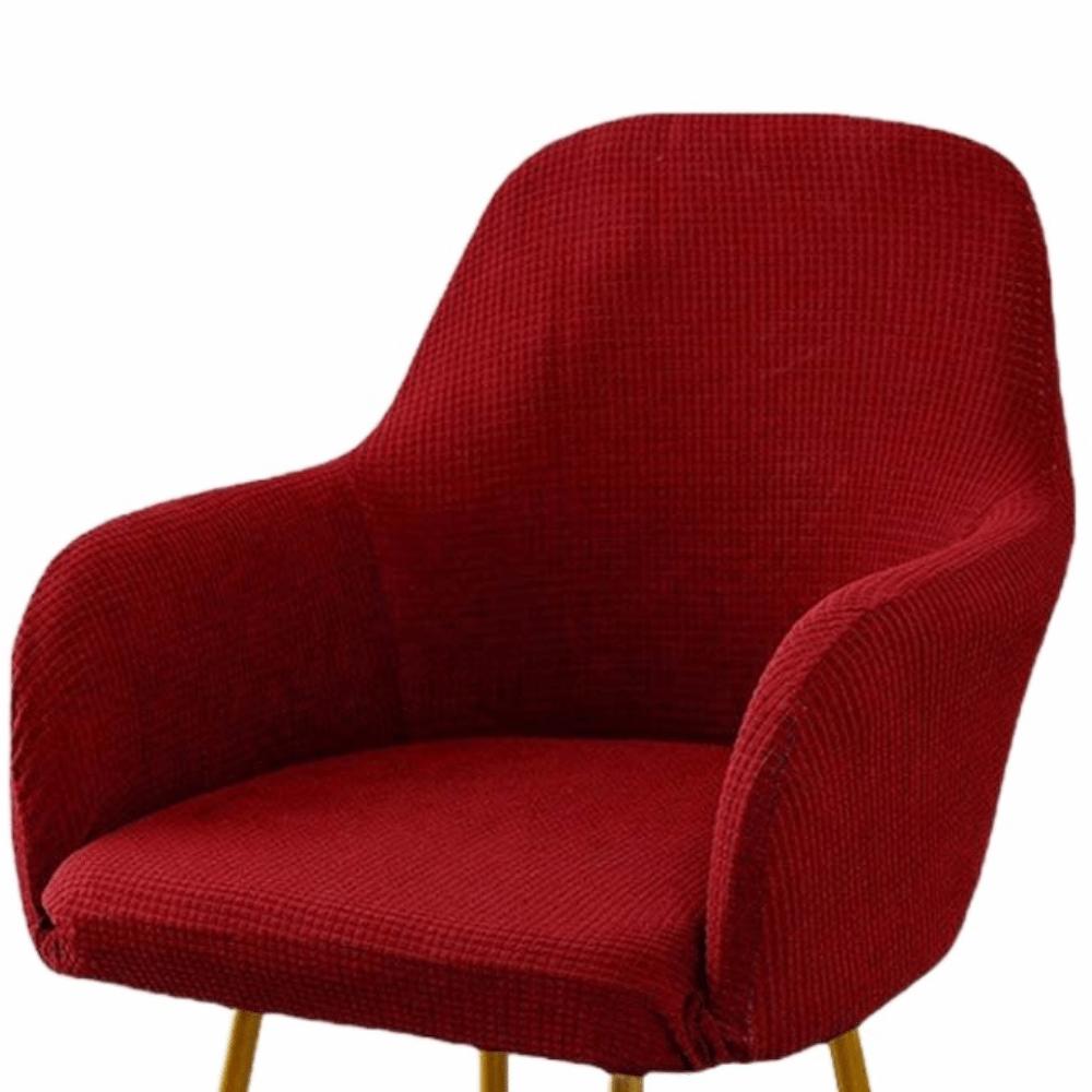 Elastic Solid Color Seat Protection Plaid Wear for Chairs Curved Chair Cover  Friends Party