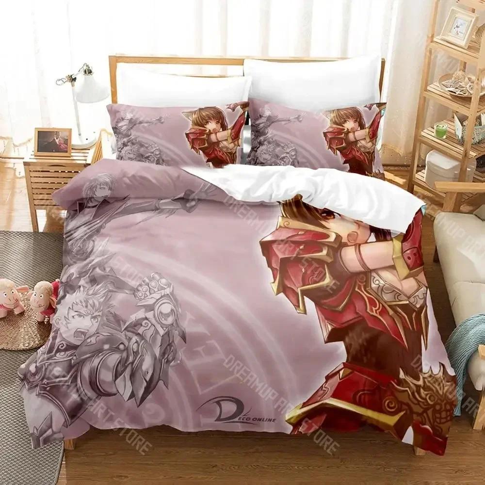 Game Deco Online Bedding Set Single Twin Full Queen King Size Bed Set Adult Kid Bedroom Duvetcover Sets Anime