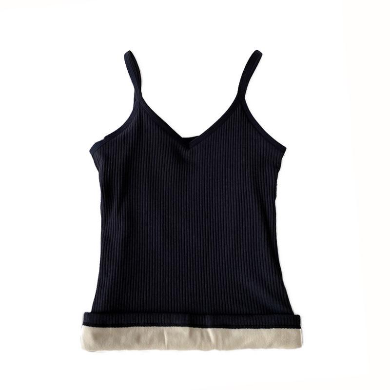 Autumn/Winter Velvet-Lined Thick Ribbed Vest: Warm, Slim-Fit Layered Muscle Tank