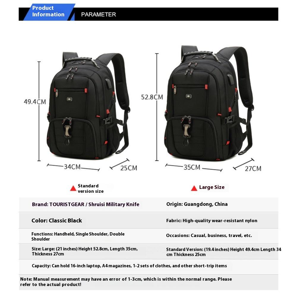 Multifunctional Business Backpack Waterproof Large Capacity Double Backpack Men's Leisure Travel Backpack Premium Sense