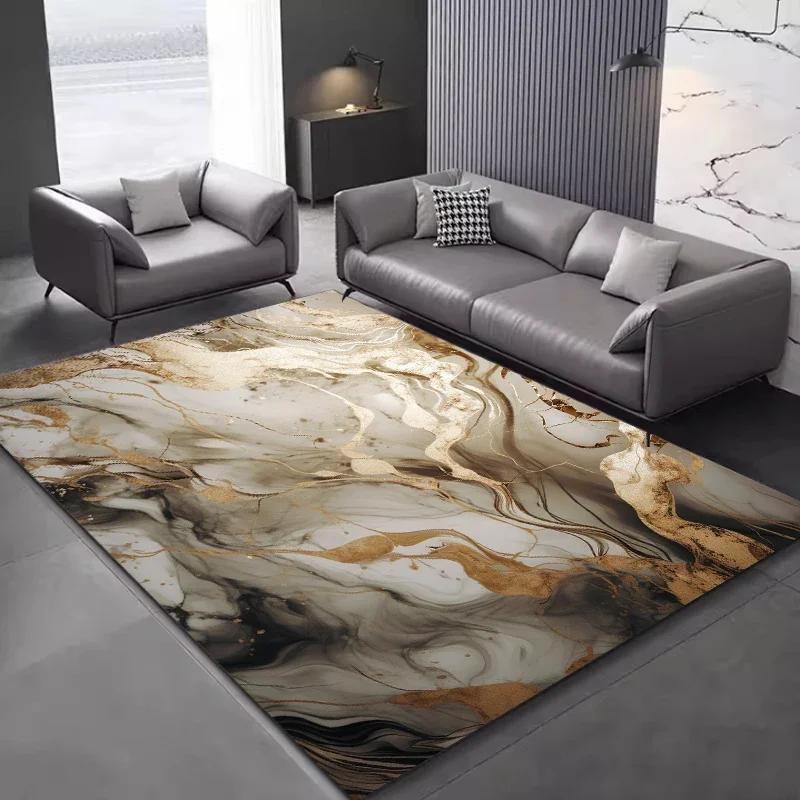 Luxury Nordic Flannel Carpets for Living Room Sofa Beside Texture Decoration Bedroom Rug Large Size Non-slip Washable Lounge Mat