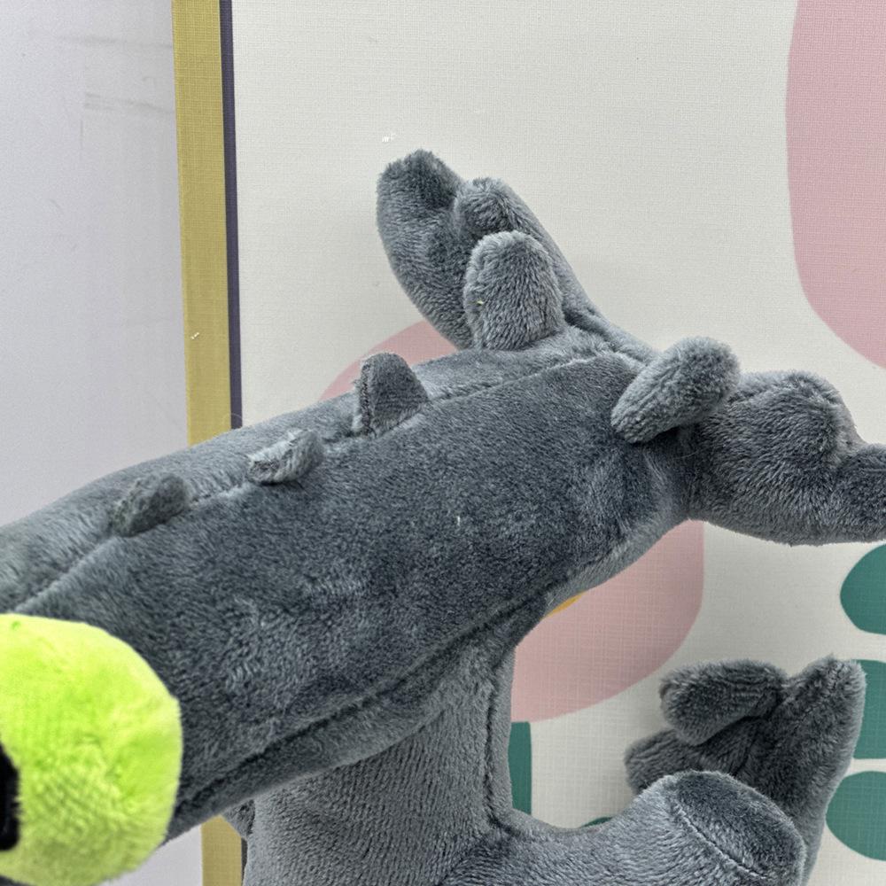 New Year Dancing Black Dragon Plush Toy with Gray Big Eyes