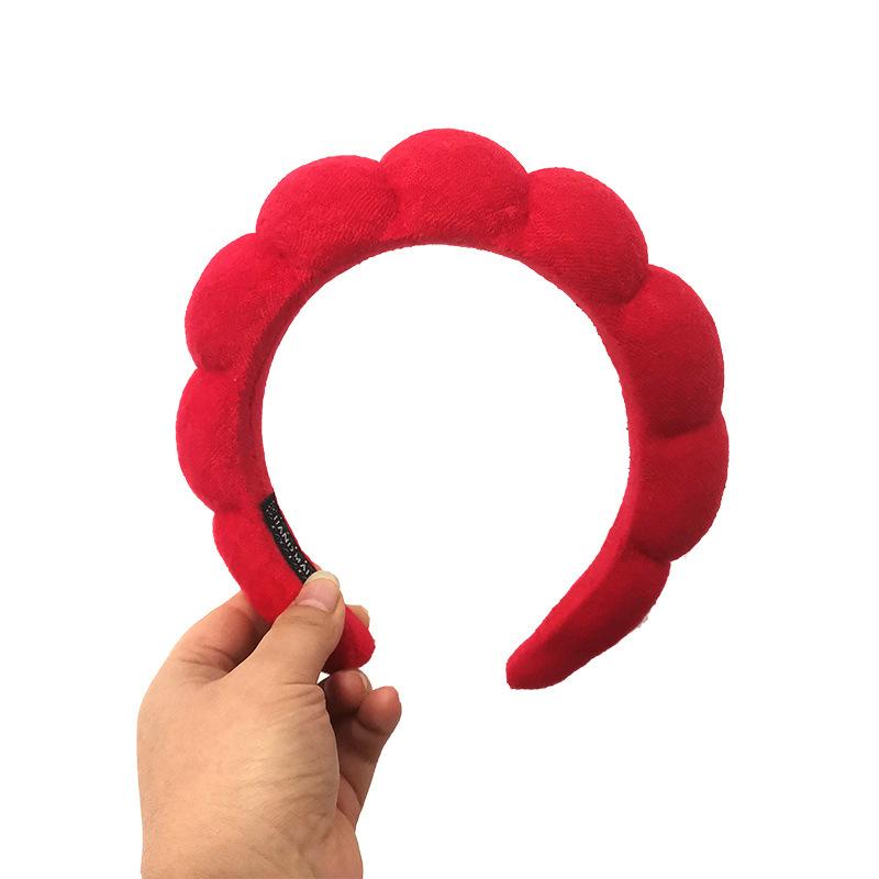 

1 шт. модная однотонная повязка на голову в виде облака-губки, резинки для волос, пухлая повязка на голову, мытье лица, макияж, душ, уход за кожей, повязка для волос A10