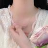 Süße Rosa Diamant Liebeskette für Frauen, Leichter Luxus, Süßes Geschenk für Freundin, Halsbandkette