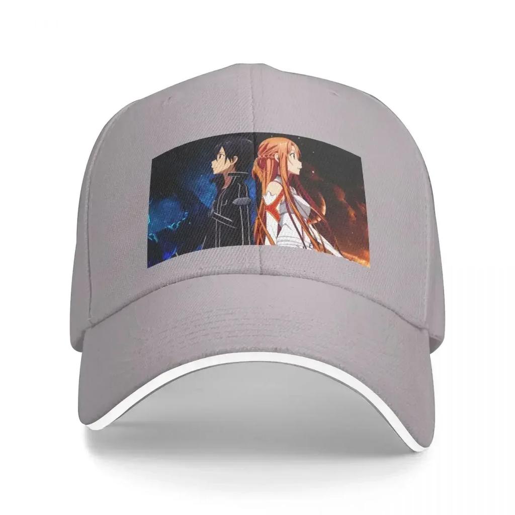 SAO Asuna and Kirito, Sword Art Online Baseball Cap Horse Hat Brand Man cap Custom Cap Female Men's
