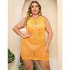 Beach Vacation Dress Large Size Women's Hollow Machine Knitted Bikini Cover Up Tank Dresses